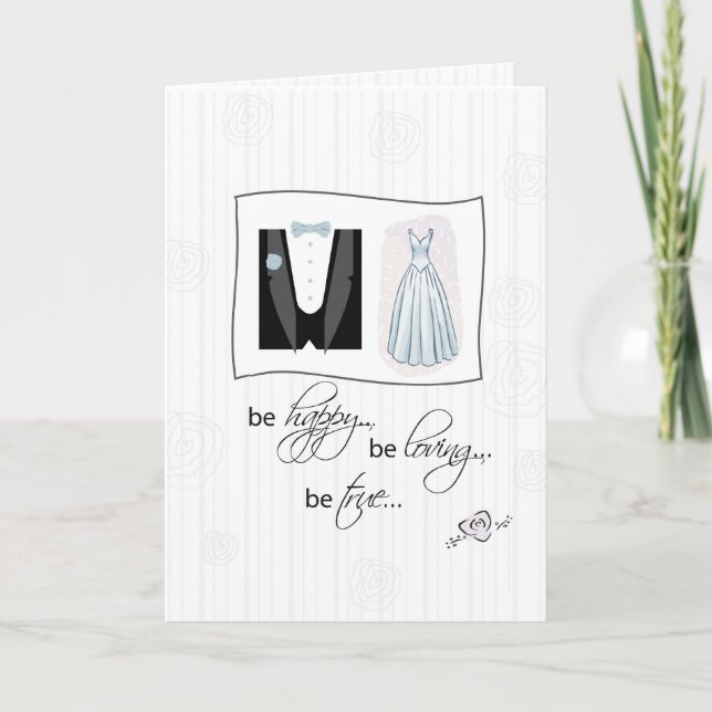 Be Happy Be Loving Wedding Congratulations Card (Front)
