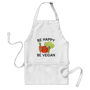 Be Happy Be Vegan Adult Apron
