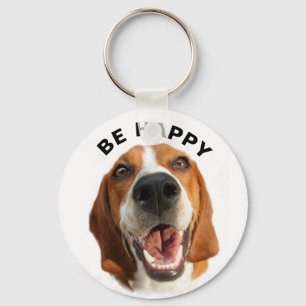 Be Happy Beagle Keychain