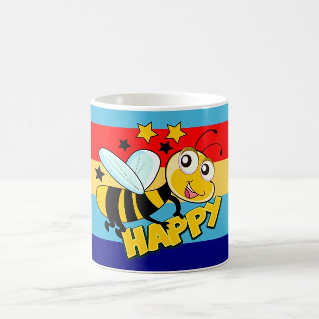 be happy,bee happy,funny mug (Center)