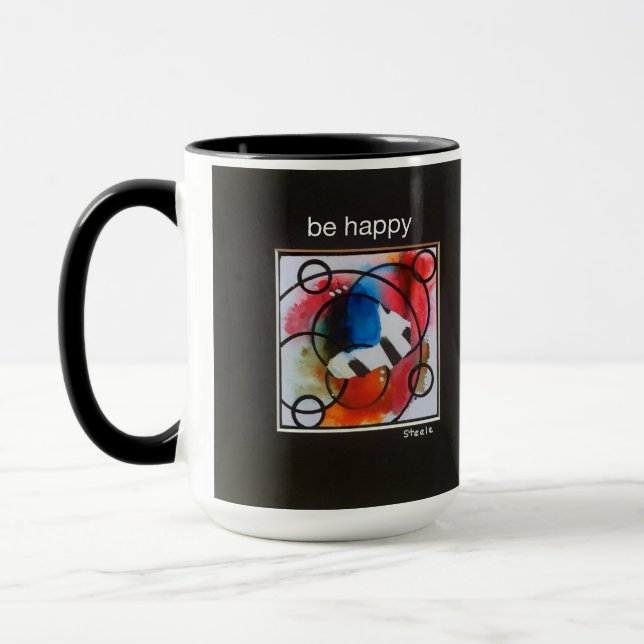 'be happy" Beverage Mug (Left)