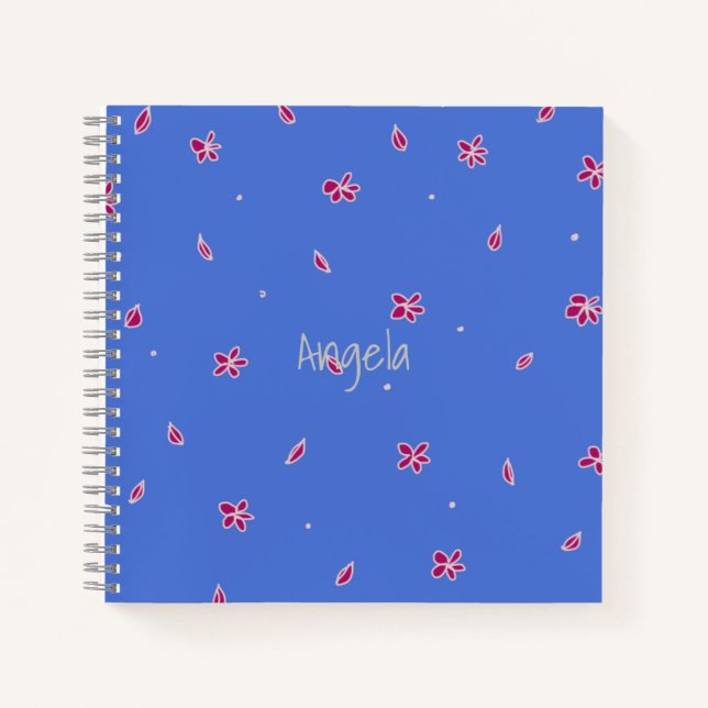 Be Happy Blue Notebook Customizable (Front)