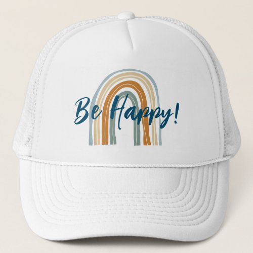 Be Happy Boho Rainbow trucker hat