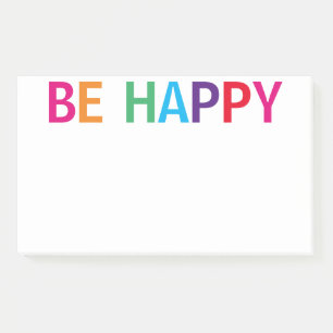Be Happy Bright Multicolored 10 x 6 Post-it Notes