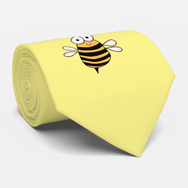 Be Happy Bumble Bee Neck Tie (Rolled)