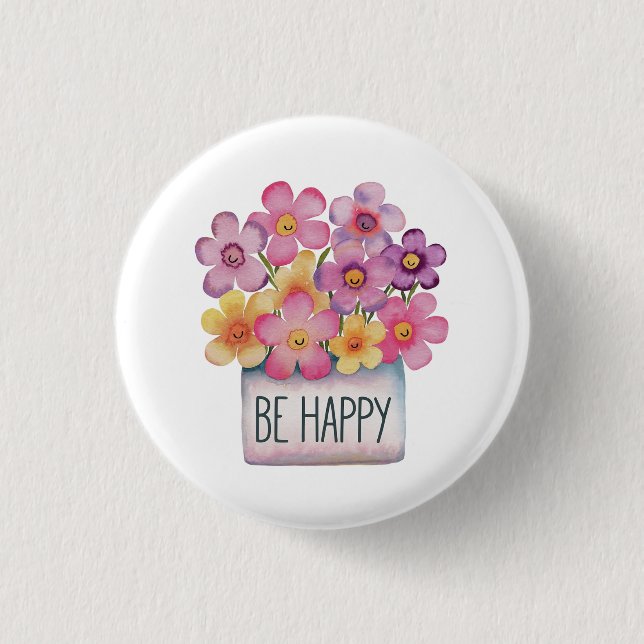 Be Happy Button (Front)