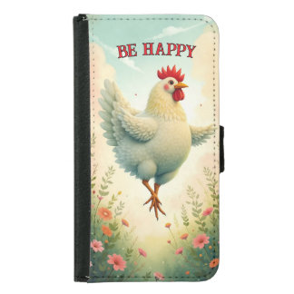 Be Happy Chicken Samsung Galaxy S5 Wallet Case