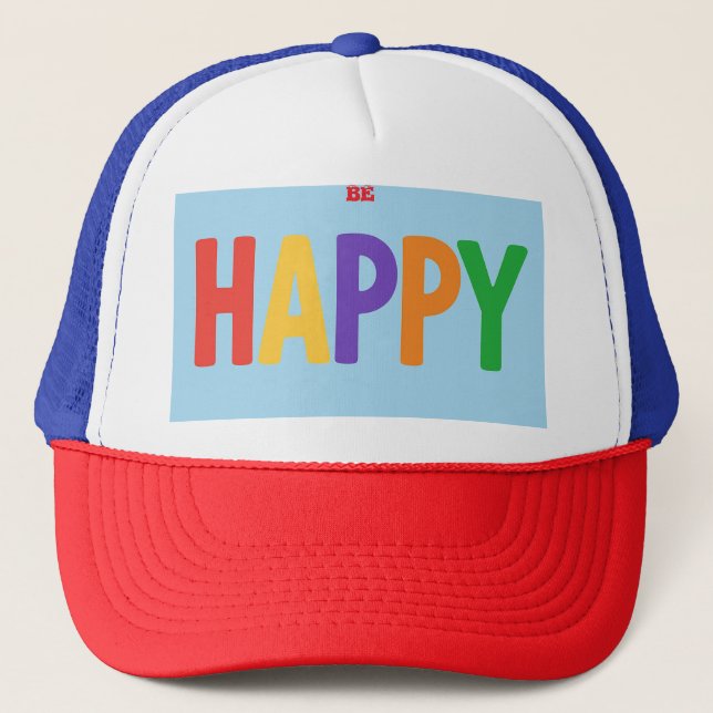 Be Happy Colorful Lettering Cap – Positive Vibes H (Front)