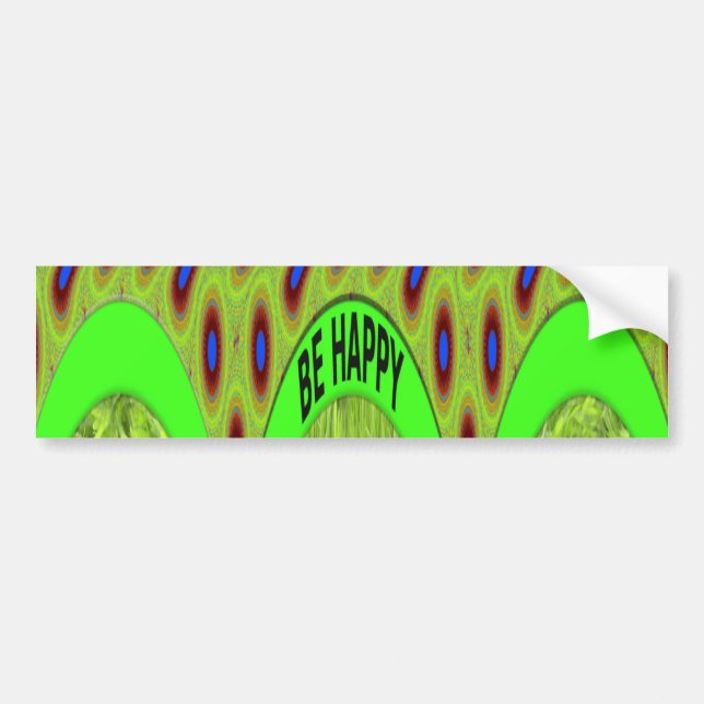 Be Happy Colorful Polka Dot Motif Gift Bumper Sticker (Front)