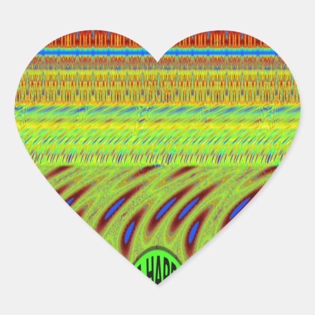 Be Happy Colorful Polka Dot Motif Gift Heart Sticker (Front)