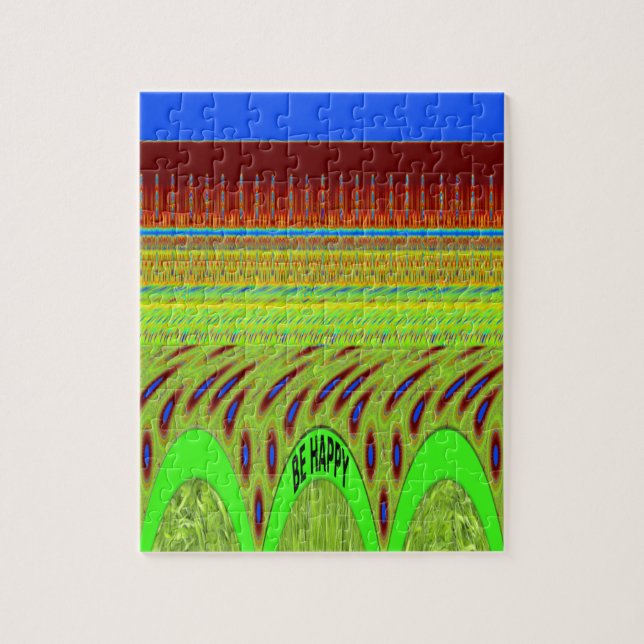 Be Happy Colorful Polka Dot Motif Gift Jigsaw Puzzle (Vertical)