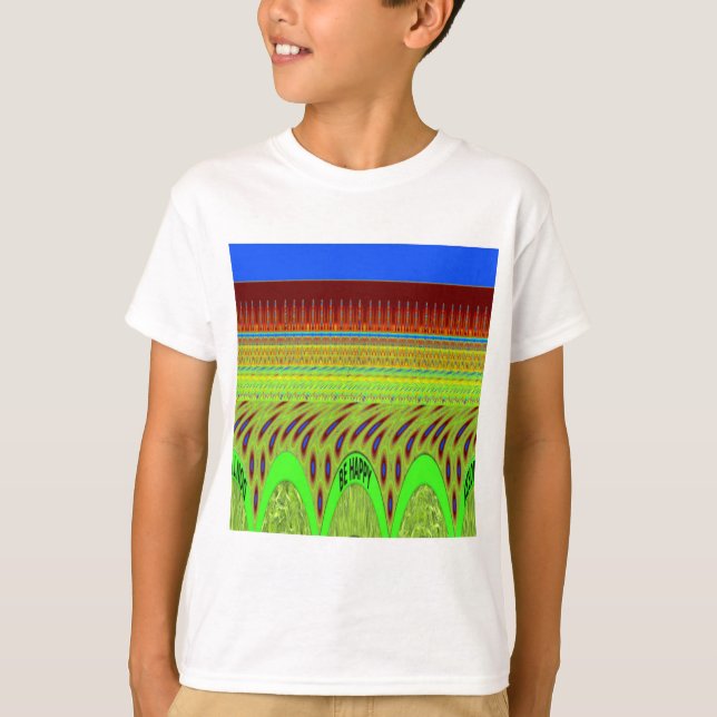 Be Happy Colorful Polka Dot Motif Gift T-Shirt (Front)