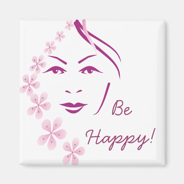 Be Happy Customized Magnet (Front)