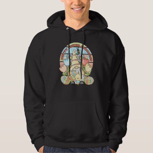 Be Happy Dy Gnome Christian Easter Day Easter Bunn Hoodie