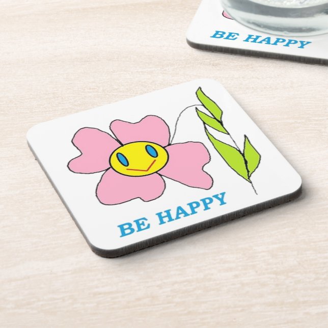"BE HAPPY" FLOWER COASTER (Left Side)