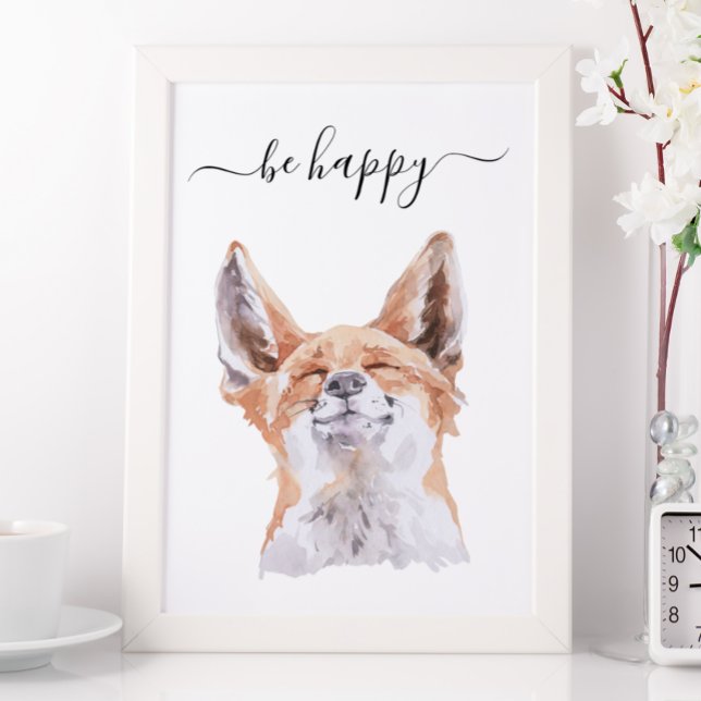 Be Happy Fox Nursery Child Woodland Poster (Creator Uploaded)