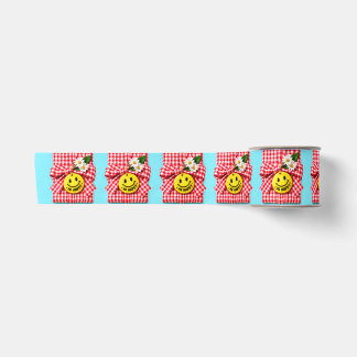 Be Happy Gingham Gift Wrap Satin Ribbon