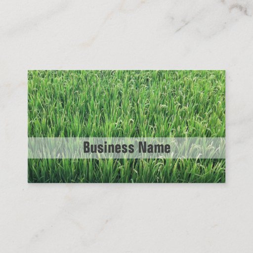 Customizable Be Happy Green Rice Field Business Cards
