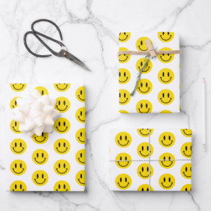 Be Happy Grinning Face Funny Any background color Wrapping Paper Sheets