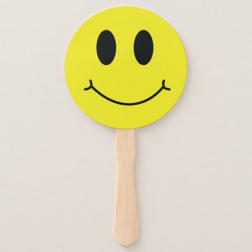 Be Happy Grinning Face Funny Hand Fan