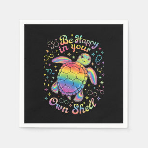 Be Happy In Your Own Shell Rainbow Turtle Autism Napkins