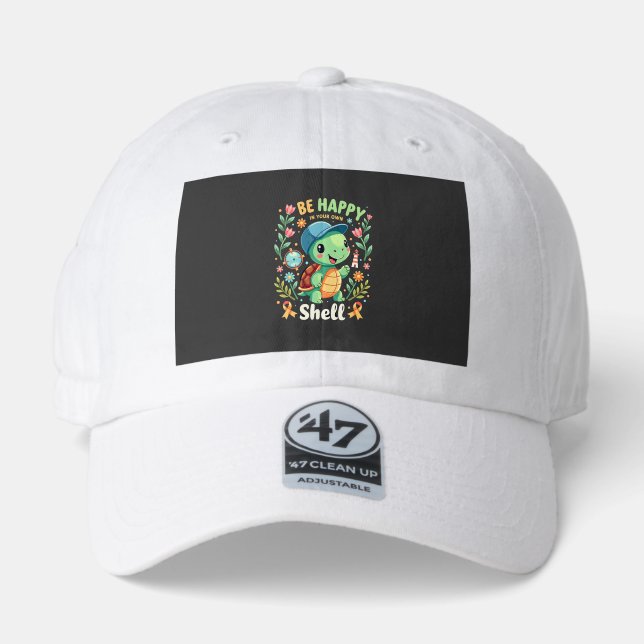 Be Happy In Your Own Shell Turtle Autism Awareness 47 Brand Hat (Front)