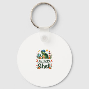 Be Happy In Your Own Shell Turtle Autism Awareness Keychain