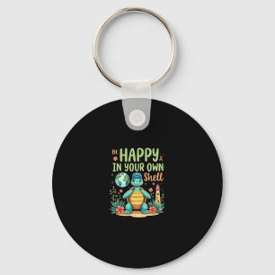 Be Happy In Your Own Shell Turtle Autism Awareness Keychain