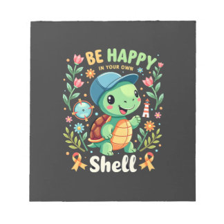 Be Happy In Your Own Shell Turtle Autism Awareness Notepad
