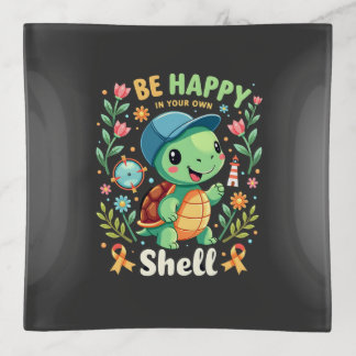 Be Happy In Your Own Shell Turtle Autism Awareness Trinket Tray