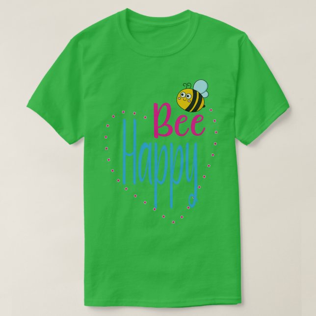Be Happy Kids Cute Bee T-Shirt (Design Front)