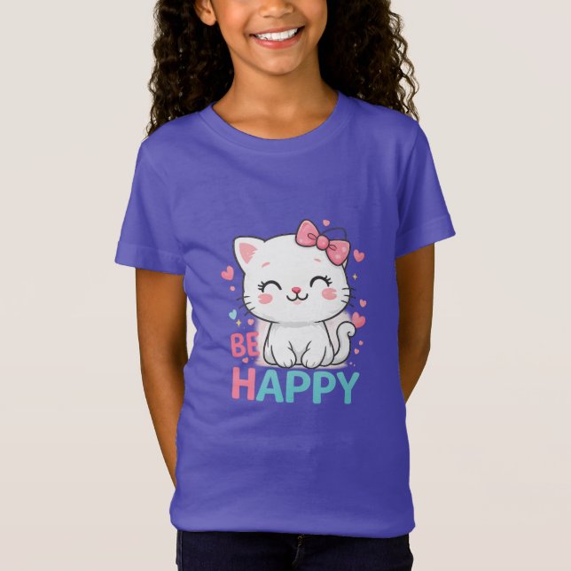 Be Happy Kitty T-Shirt (Front)