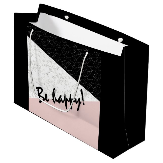 Be happy! large gift bag (Front Angled)