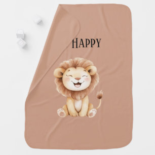 Be Happy Lion Baby Blanket