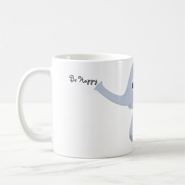 Be Happy Little Elephant Mug (Left)
