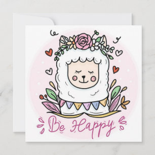 Be Happy Llama Holiday Card