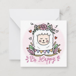 Be Happy Llama Note Card