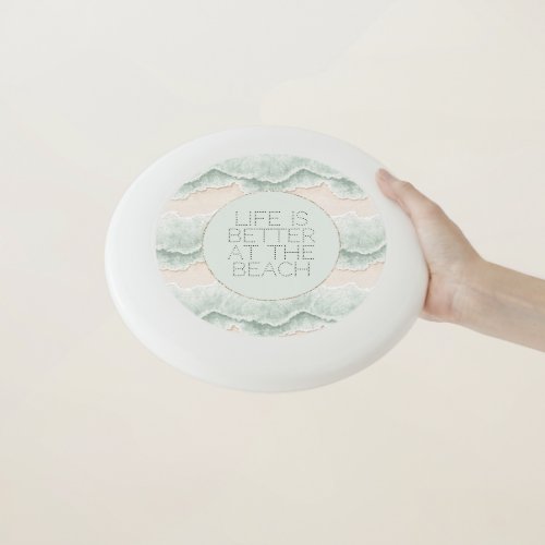 Be Happy Mint Circle Beach Aqua Waves Wham-O Frisbee