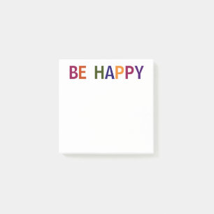 Be Happy Multicolored 3 x 3 Post-it Notes