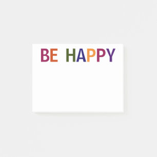 Be Happy Multicolored 4 x 3 Post-it Notes