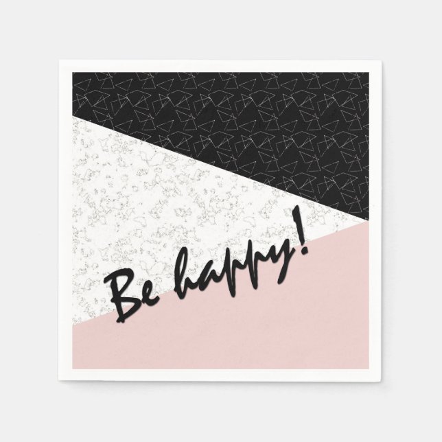 Be happy! paper napkins (Front)