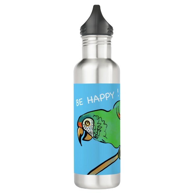 BE happy parrot  Stainless Steel Water Bottle (Left)