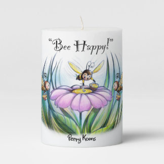 Be Happy Pillar Candle