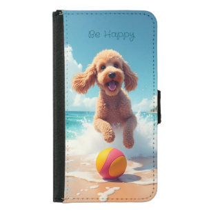 Be Happy Poodle Samsung Galaxy S5 Wallet Case