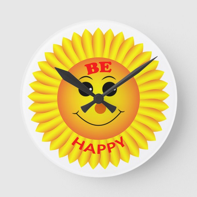 Be Happy Round Clock (Front)