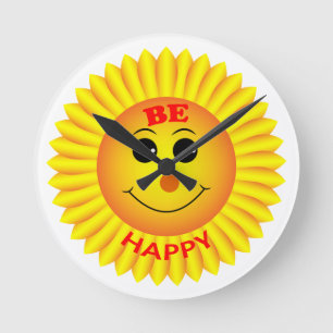 Be Happy Round Clock