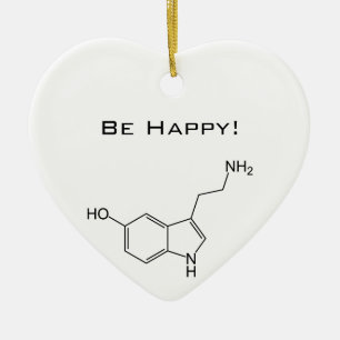 Be Happy! Serotonin Ceramic Ornament