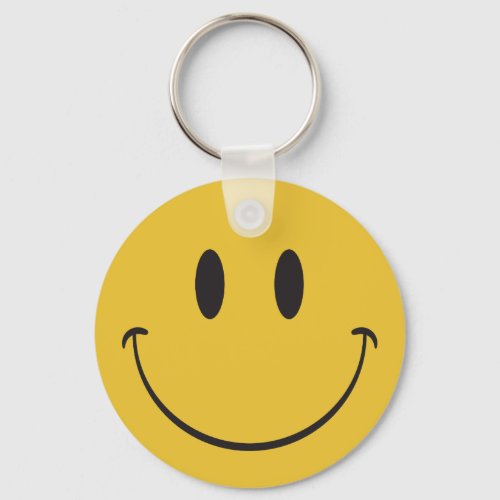 Be happy smiling emoji keychain