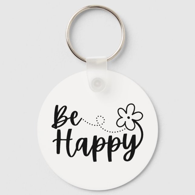  Be Happy Spring Summer  Keychain (Front)