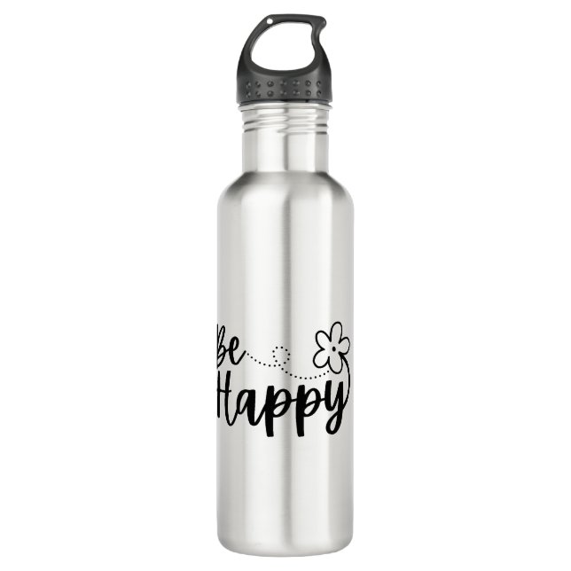  Be Happy Spring Summer   Stainless Steel Water Bottle (Front)